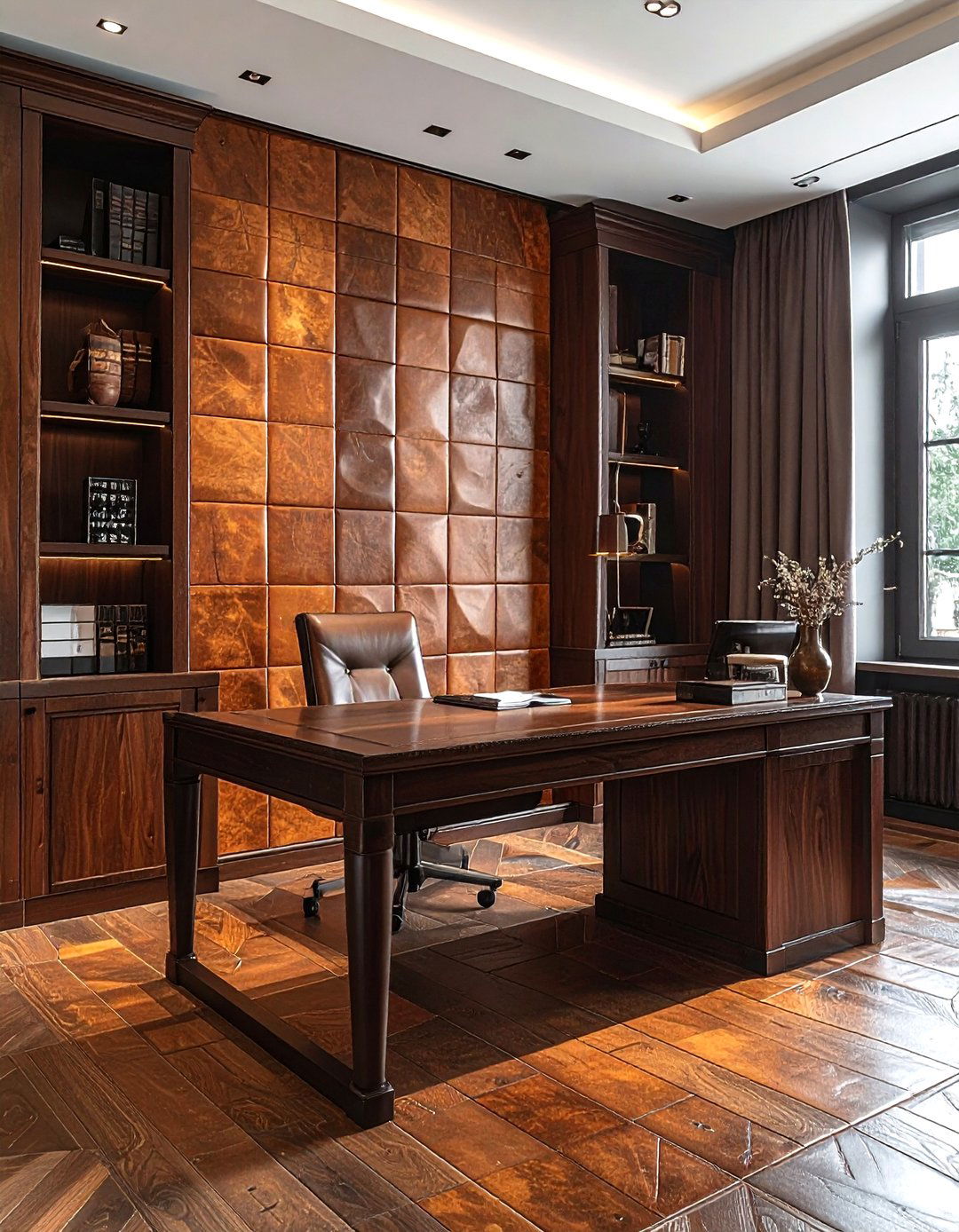 Leather Wall Tiles - 30 living room wall texture ideas