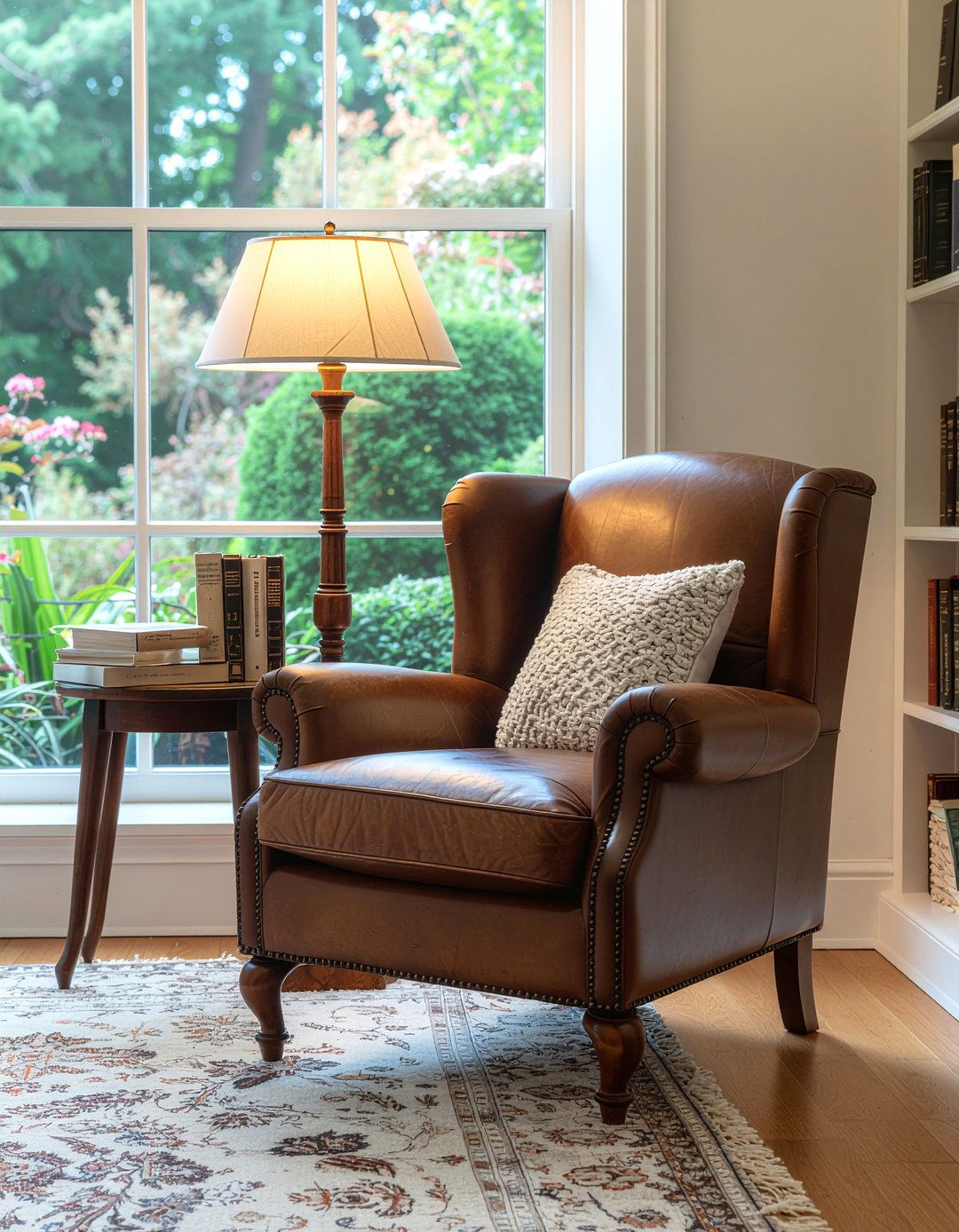 Leather Wingback Chair - 30 living room anchor piece ideas