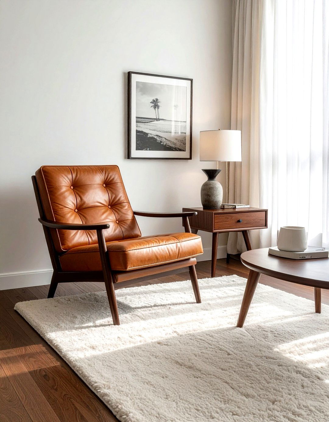 Leather accent chair - 30 living room side chair ideas