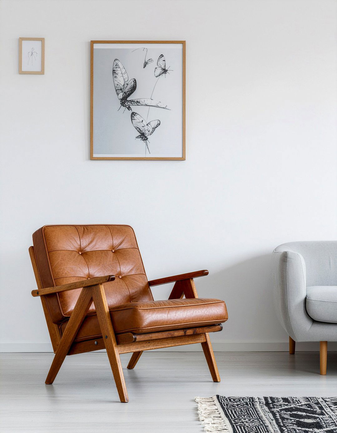 Leather accent chair living room - 30 scandinavian living room ideas