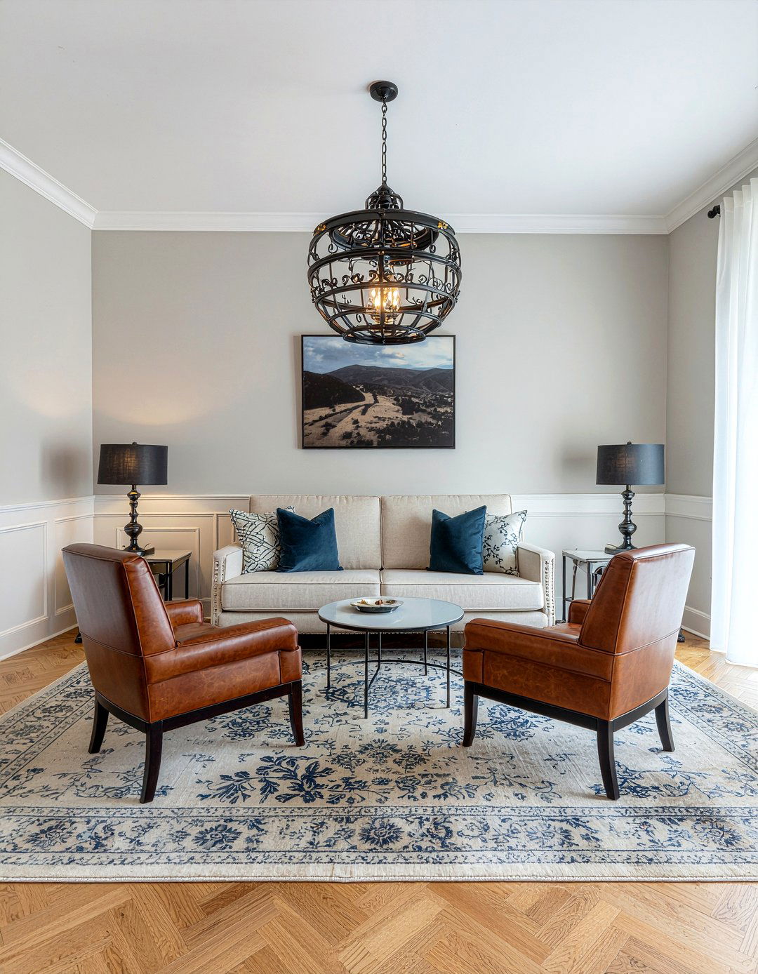 Leather accent chairs - 30 leather living room ideas