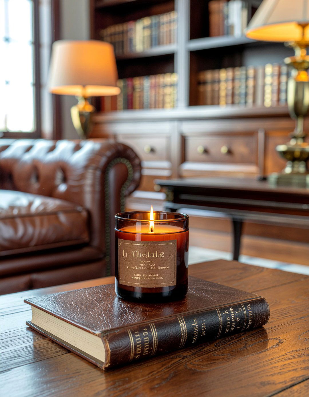 Leather and oak candle - 30 living room scented candles