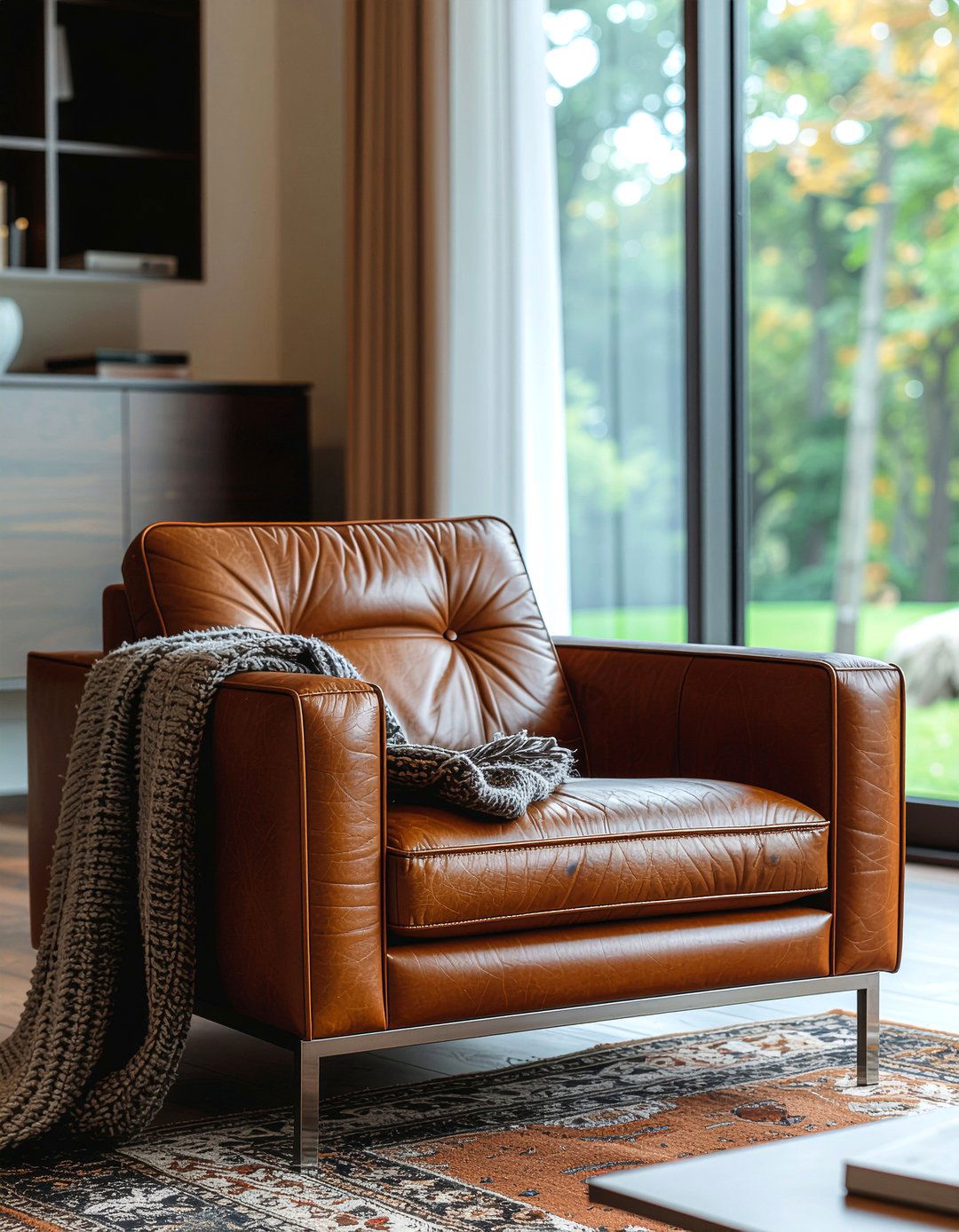 Leather armchair - 30 hotel living room ideas