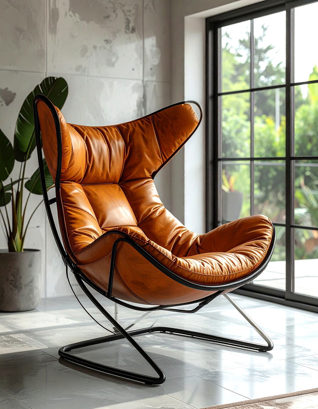 Leather butterfly chair - 30 leather decor ideas