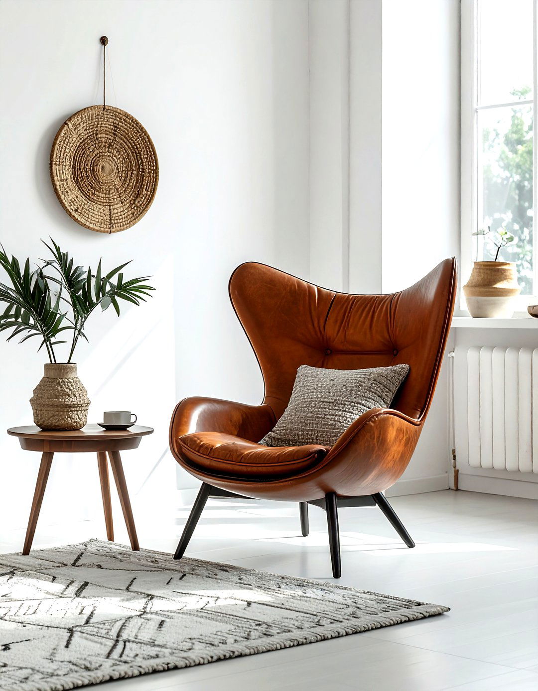 Leather butterfly chair - 30 living room mid-century furniture ideas