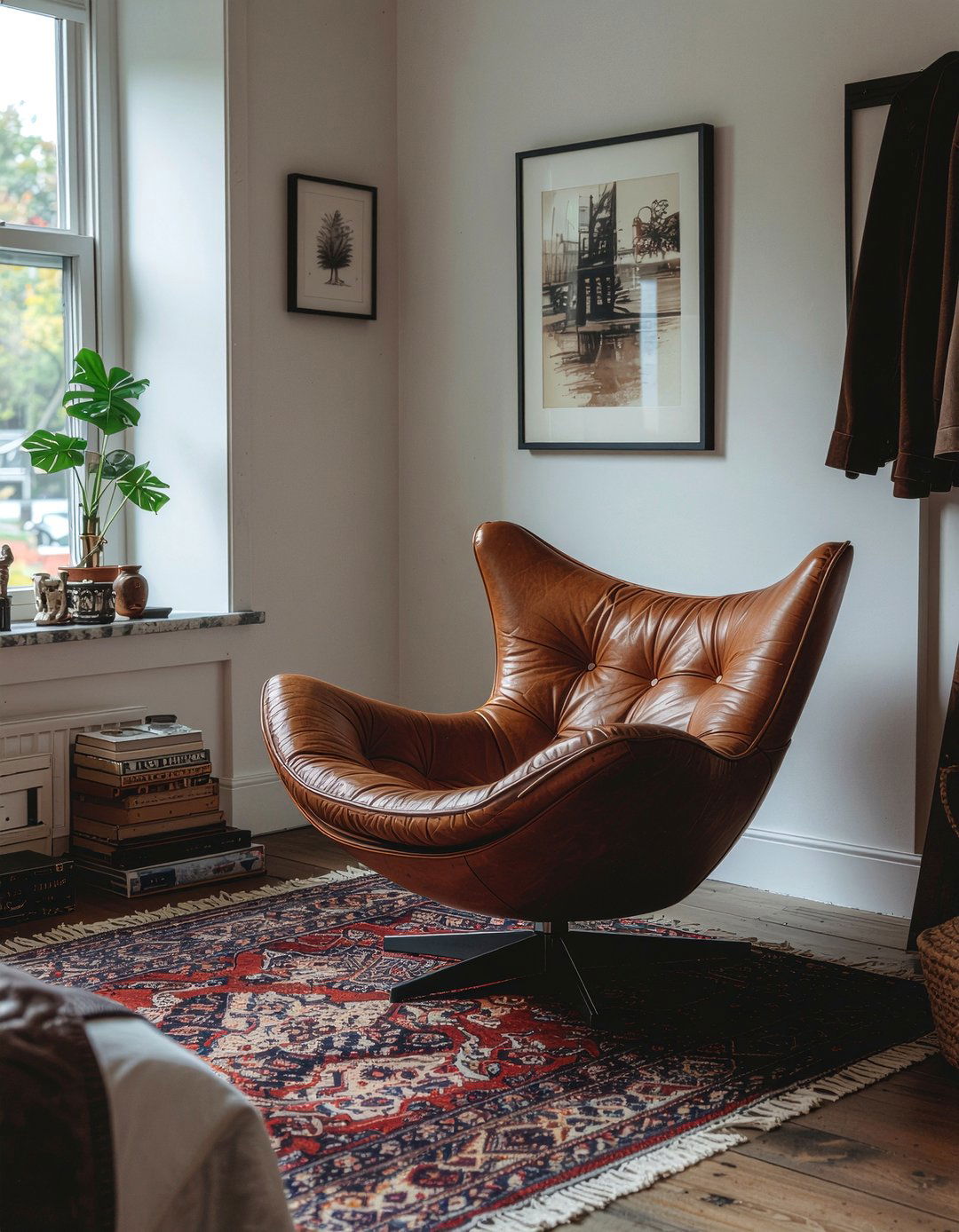 Leather butterfly chair - 30 bedroom reading chairs