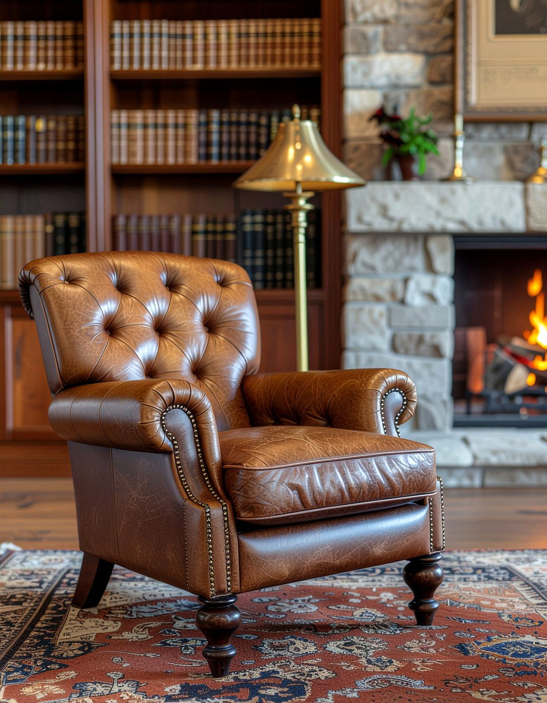 Leather club chair - 30 living room accent chair ideas