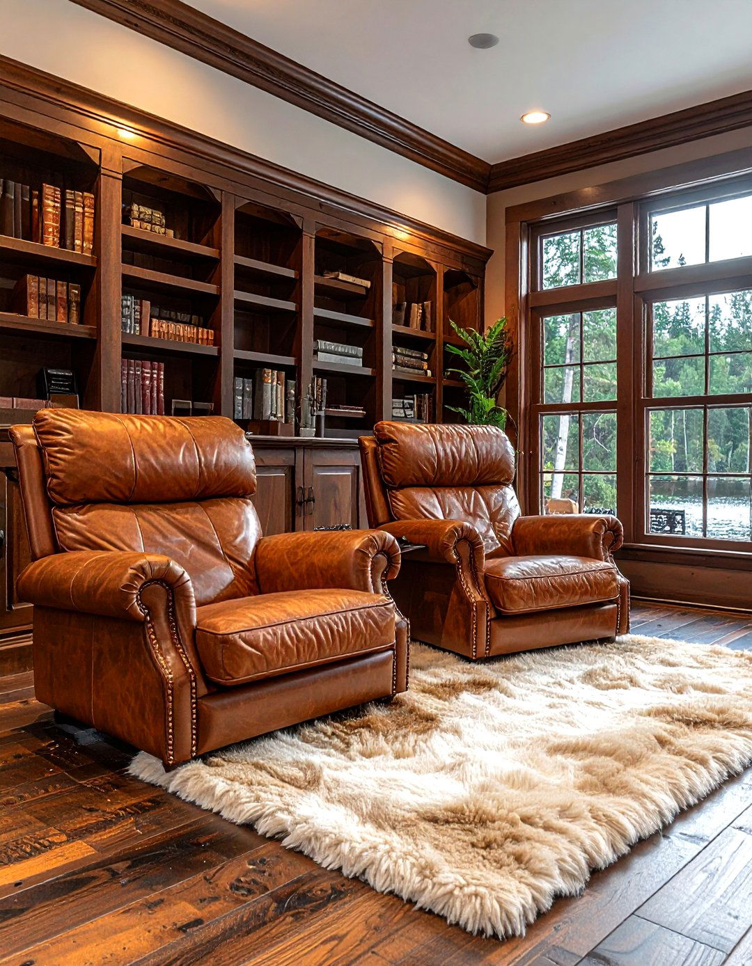 Leather club chairs living room - 30 living room lake house furniture ideas