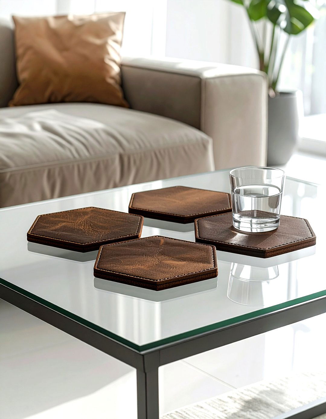 Leather coasters - 30 leather decor ideas