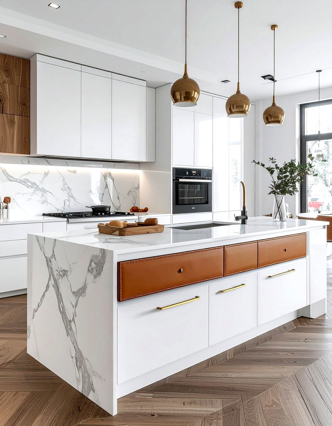 Leather drawer pulls - 30 leather decor ideas