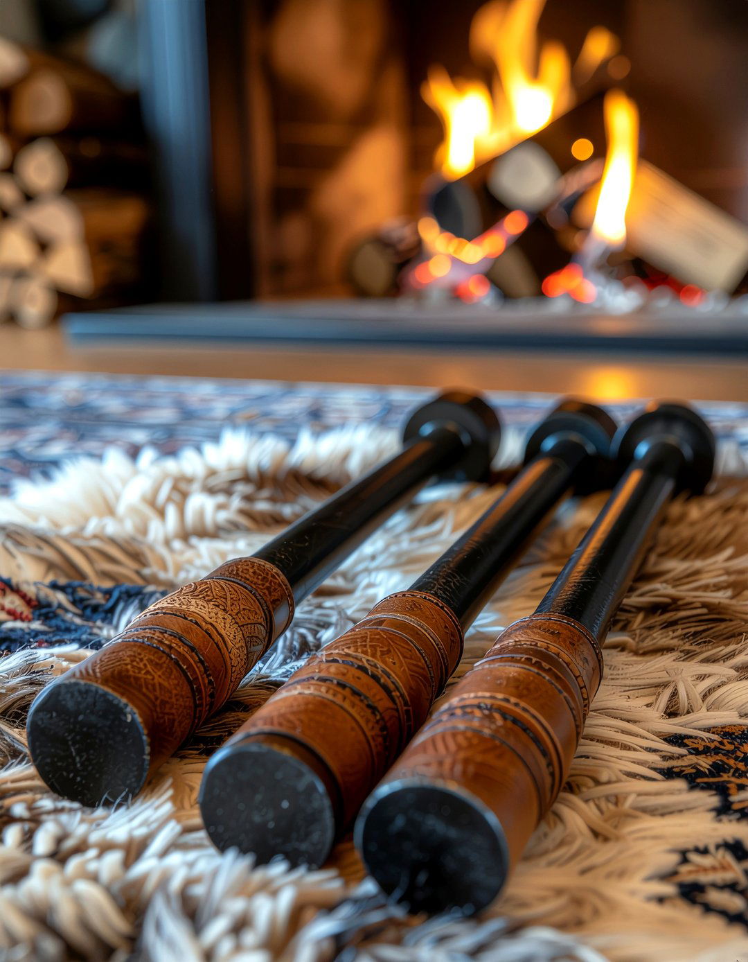 Leather fireplace tools - 30 fireplace tool ideas