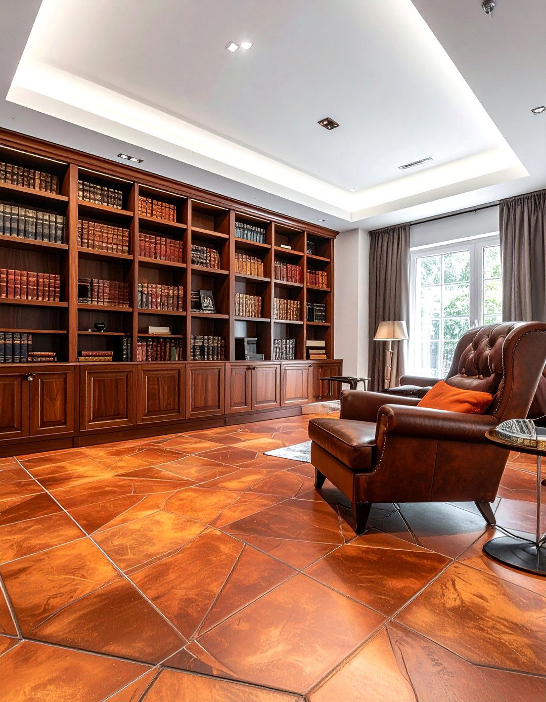 Leather floor tile - 30 leather decor ideas