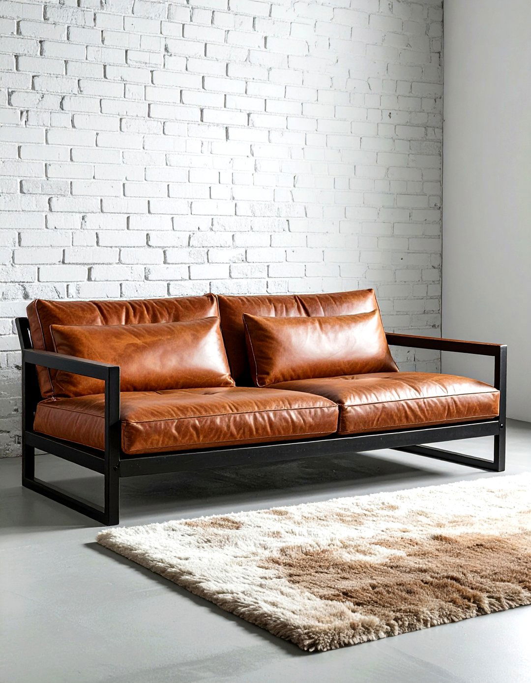 Leather futon couch - 30 living room futon ideas