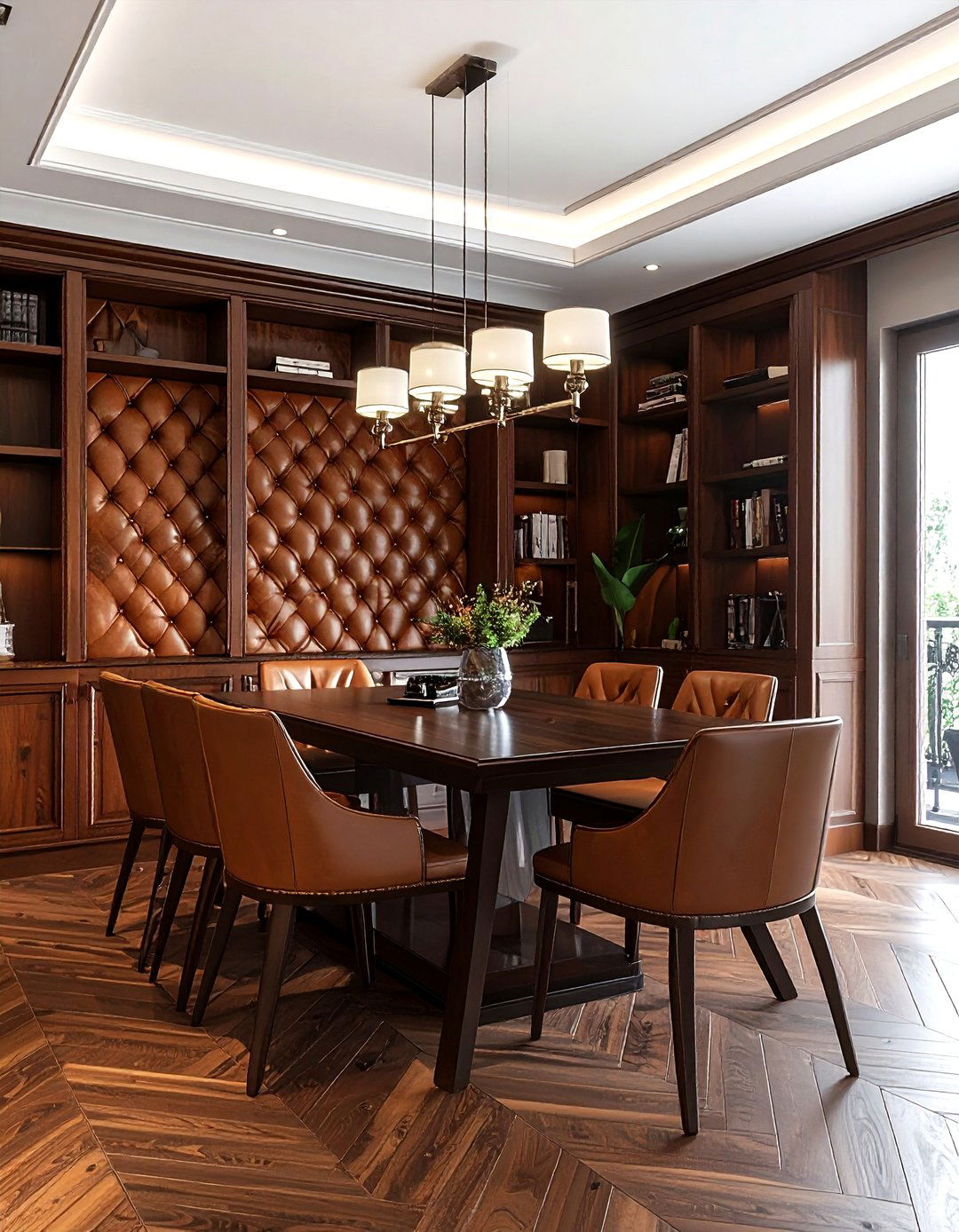 Leather look wallpaper dining room - 30 textured wallpaper dining room ideas