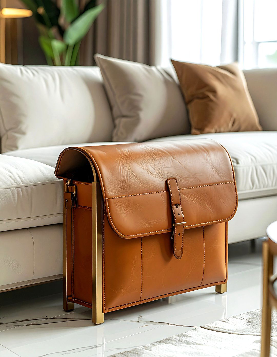 Leather magazine sling - 30 magazine decor ideas