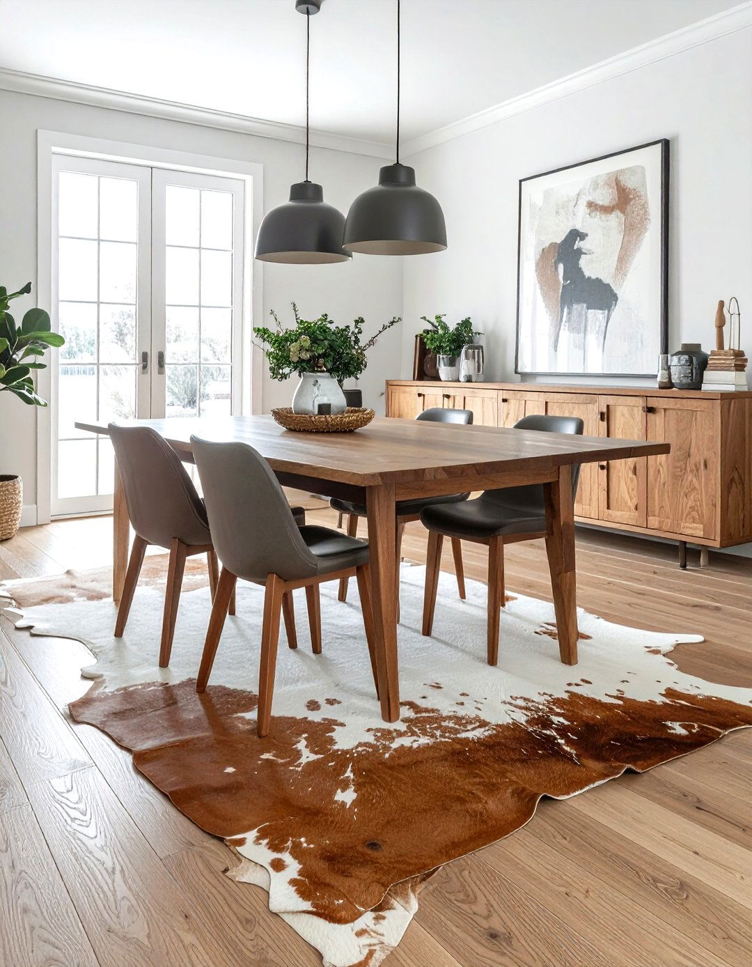 Leather rug - 30 leather decor ideas