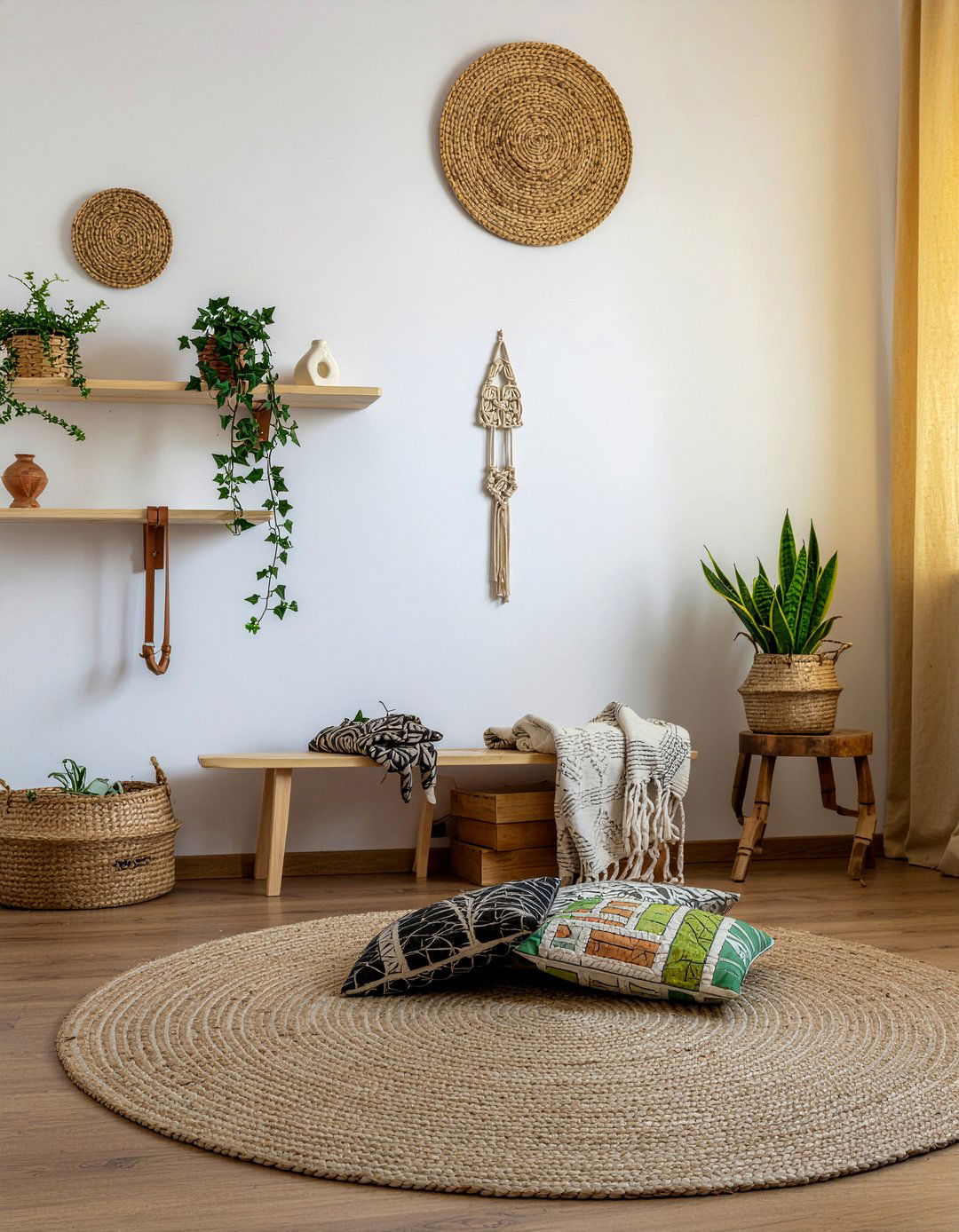 Leather shelf strap - 30 living room bracket ideas