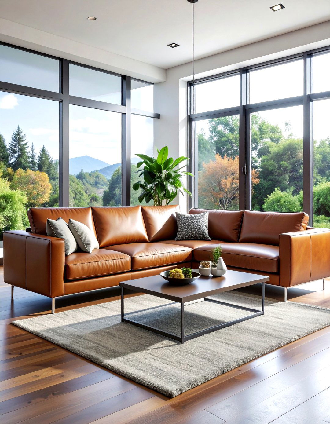 Leather sofa - 30 low-maintenance decor ideas