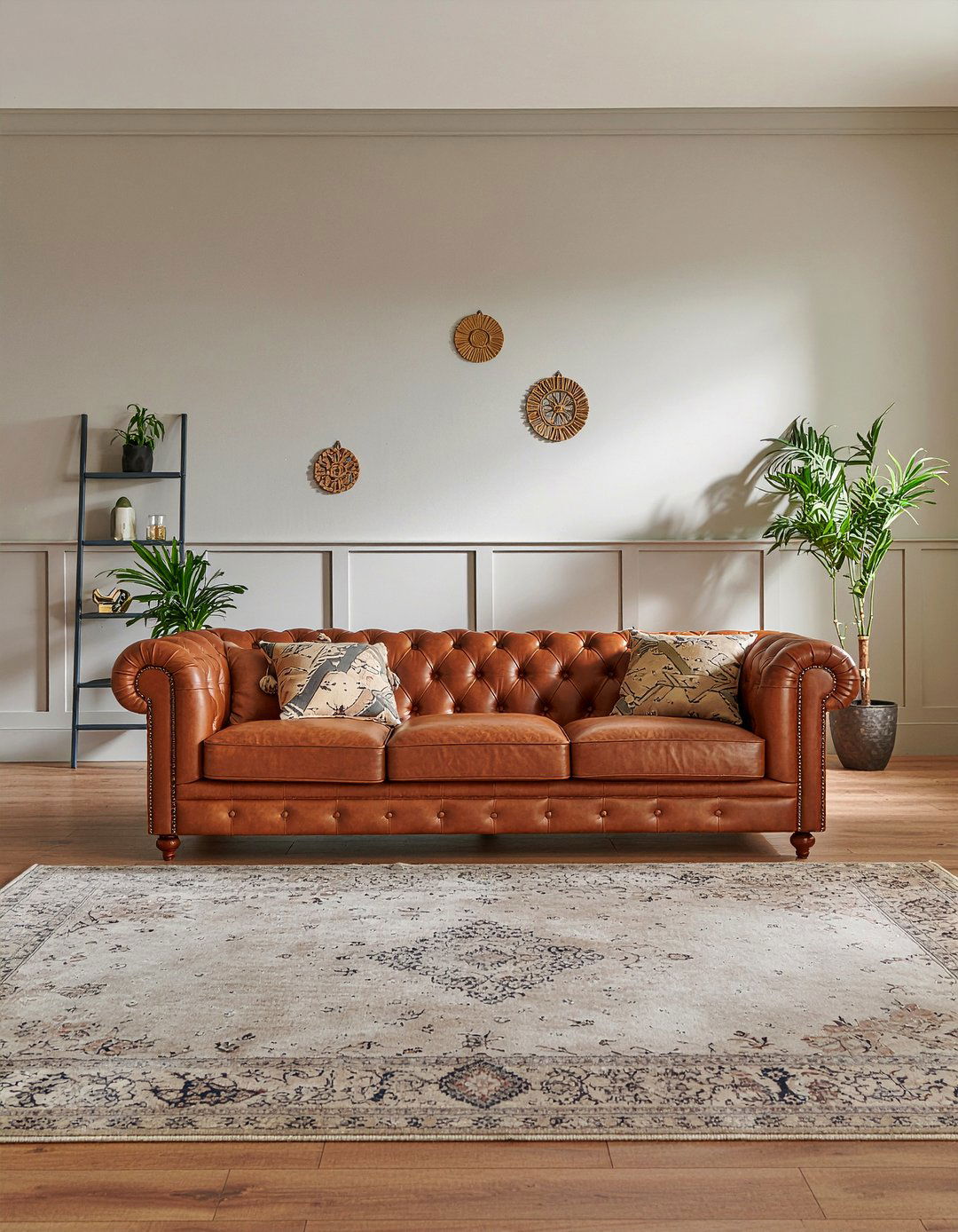 Leather sofa wood paneling - 30 leather sofa living room ideas