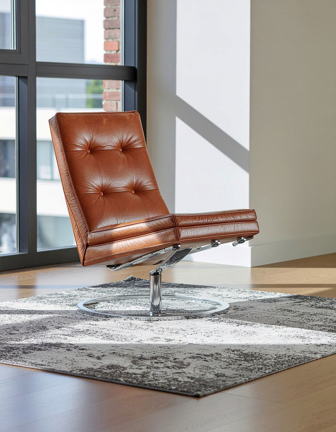 Leather swivel chair - 30 living room lounge chair ideas