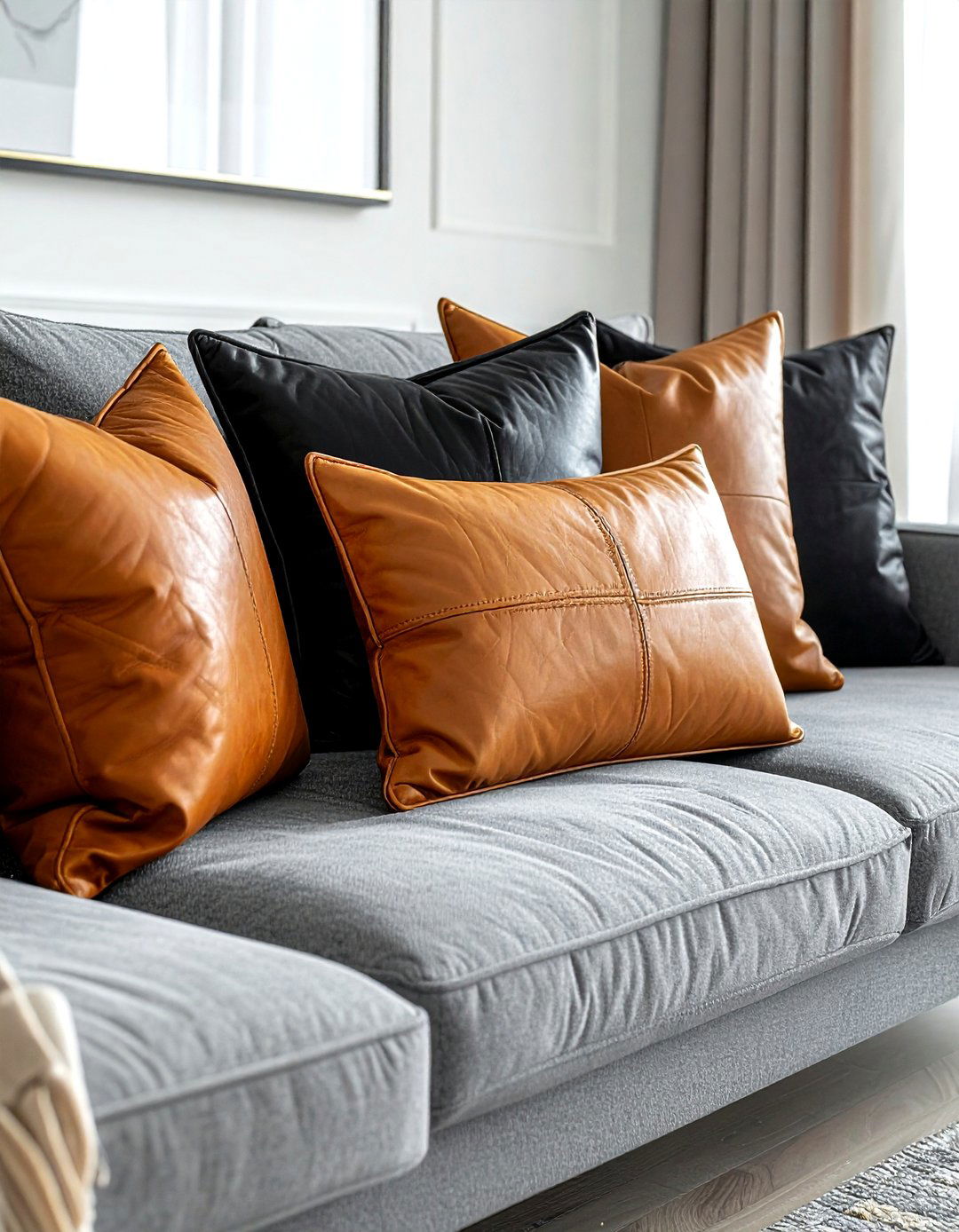 Leather throw pillow - 30 leather decor ideas
