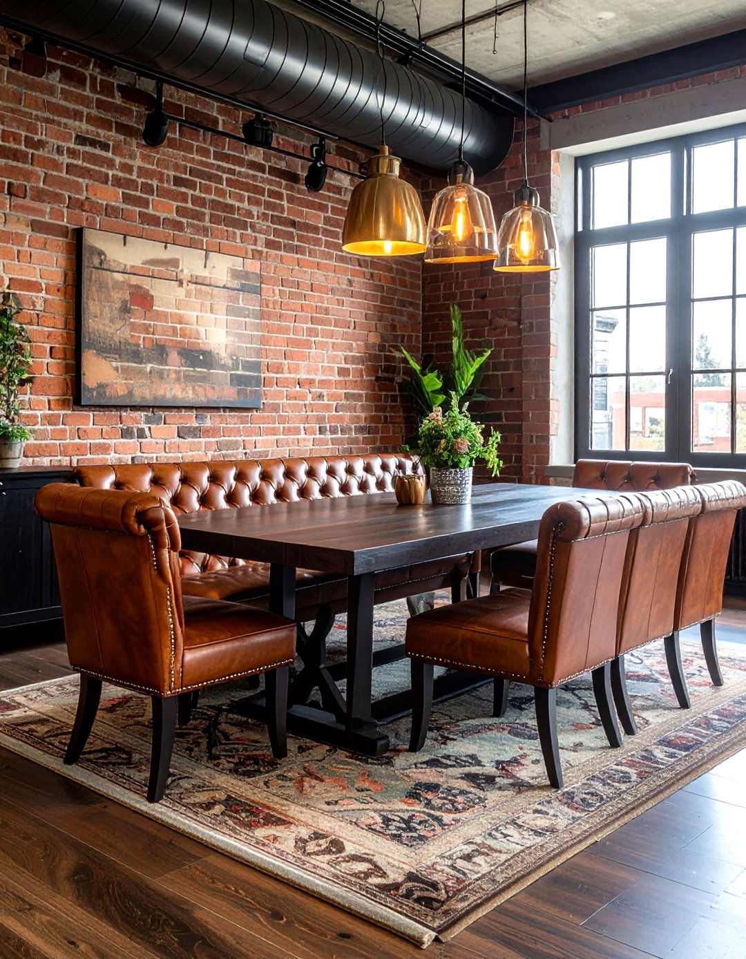 Leather tufted seating - 30 tufted banquette dining ideas