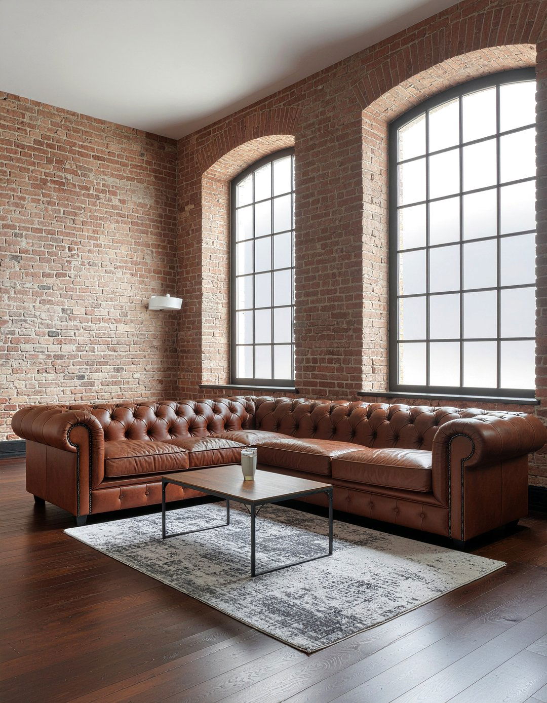 Leather u shaped sectional layout - 30 U-shaped sofa living room ideas