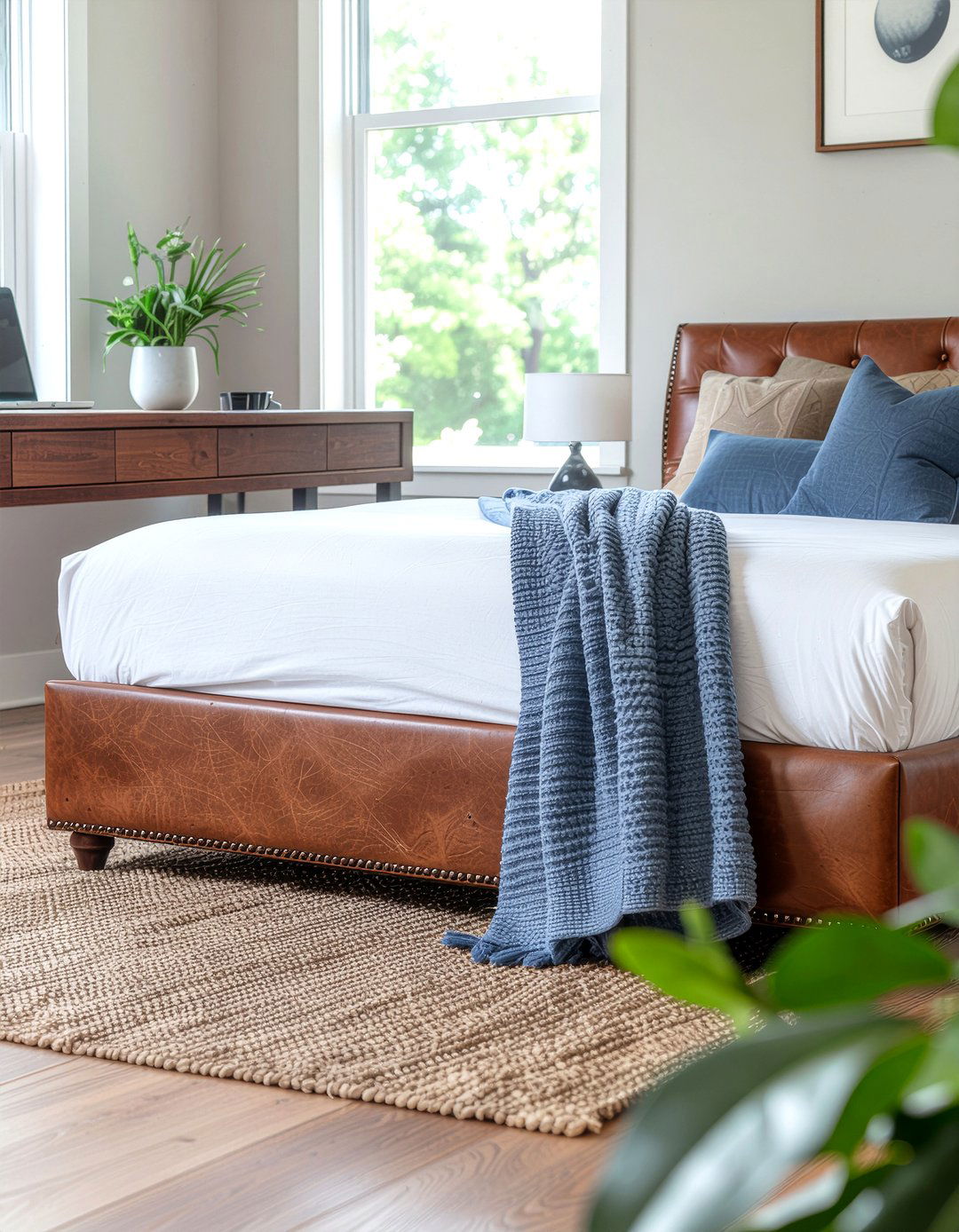 Leather upholstered daybed - 30 bedroom daybed ideas