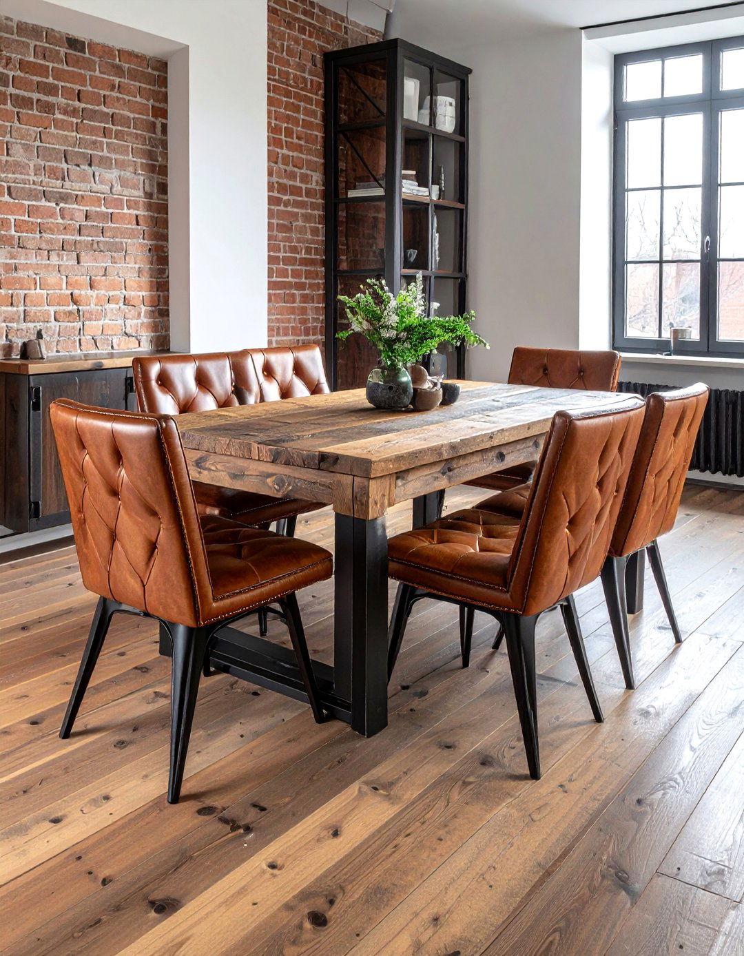 Leather upholstered dining chair - 30 armless dining chair ideas