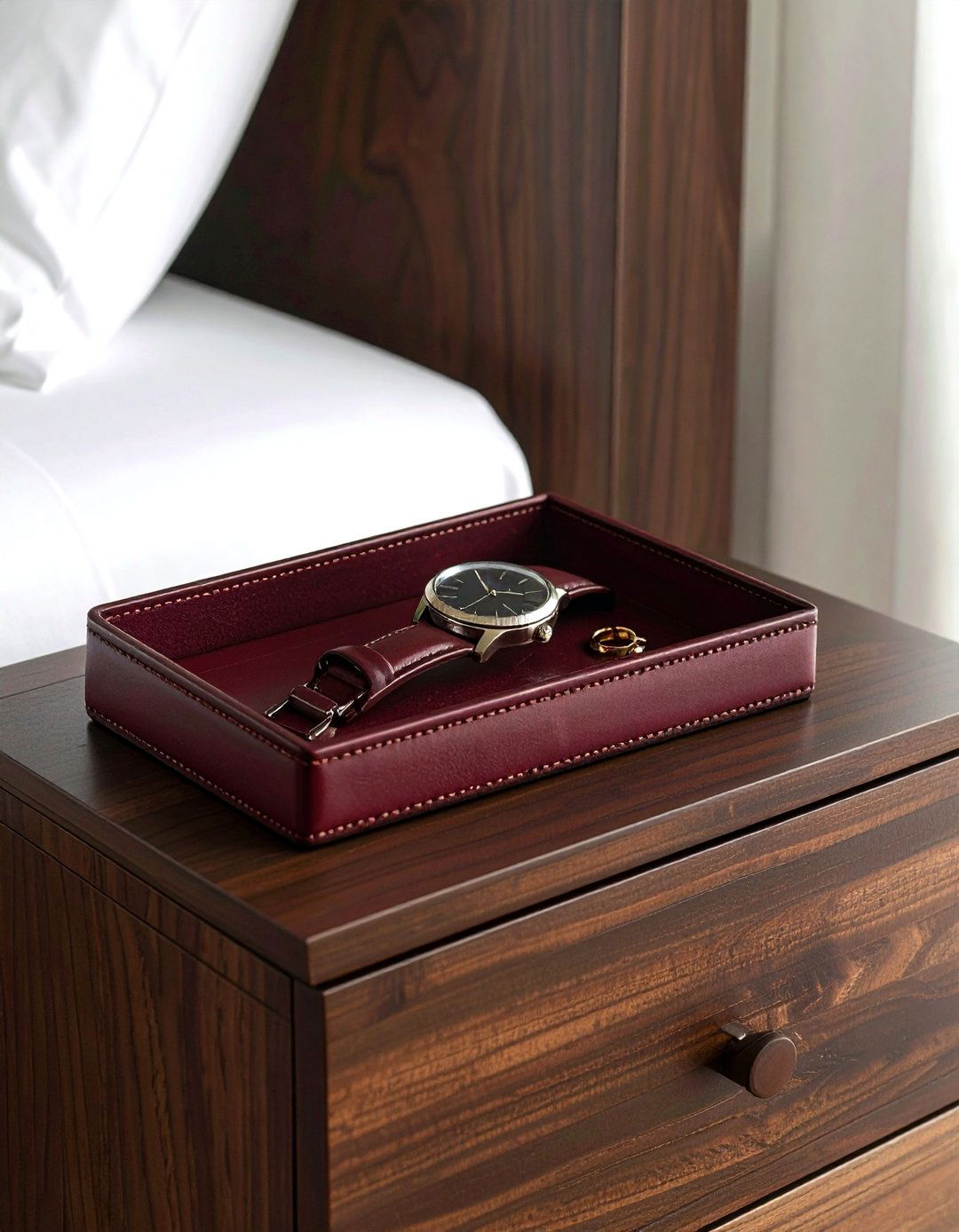 Leather valet tray - 30 leather decor ideas