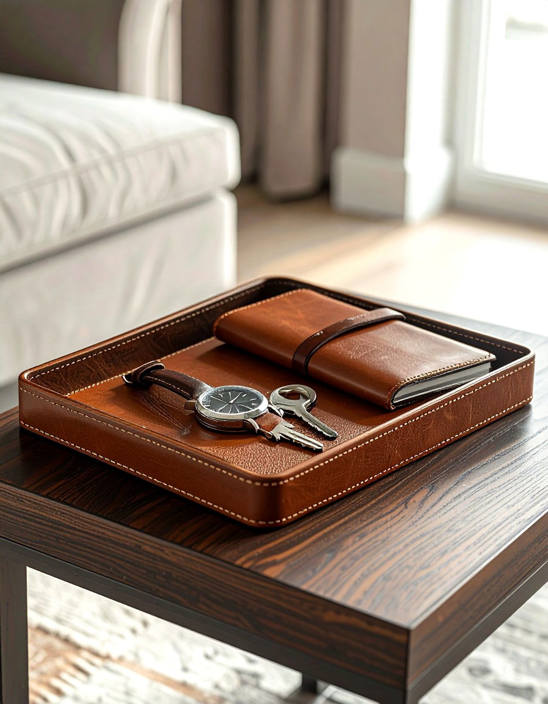 Leather valet tray - 30 living room catch all trays