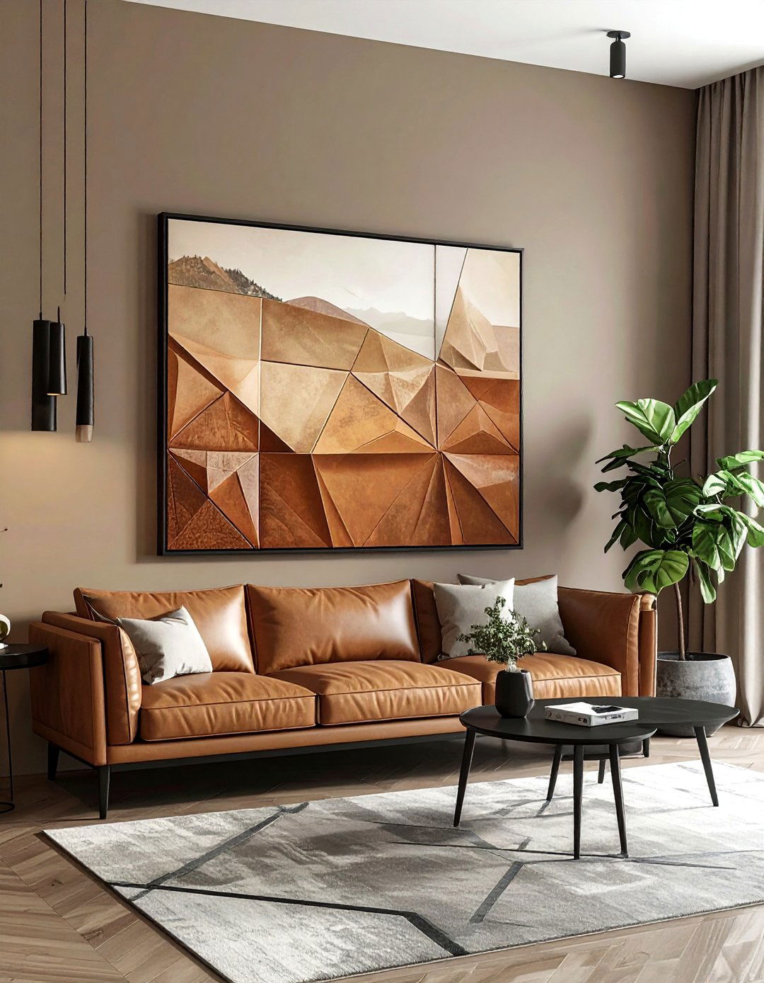 Leather wall art - 30 leather decor ideas