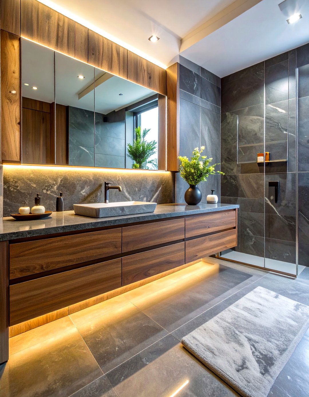 Leathered Granite Finish - 30 granite countertop bathroom ideas