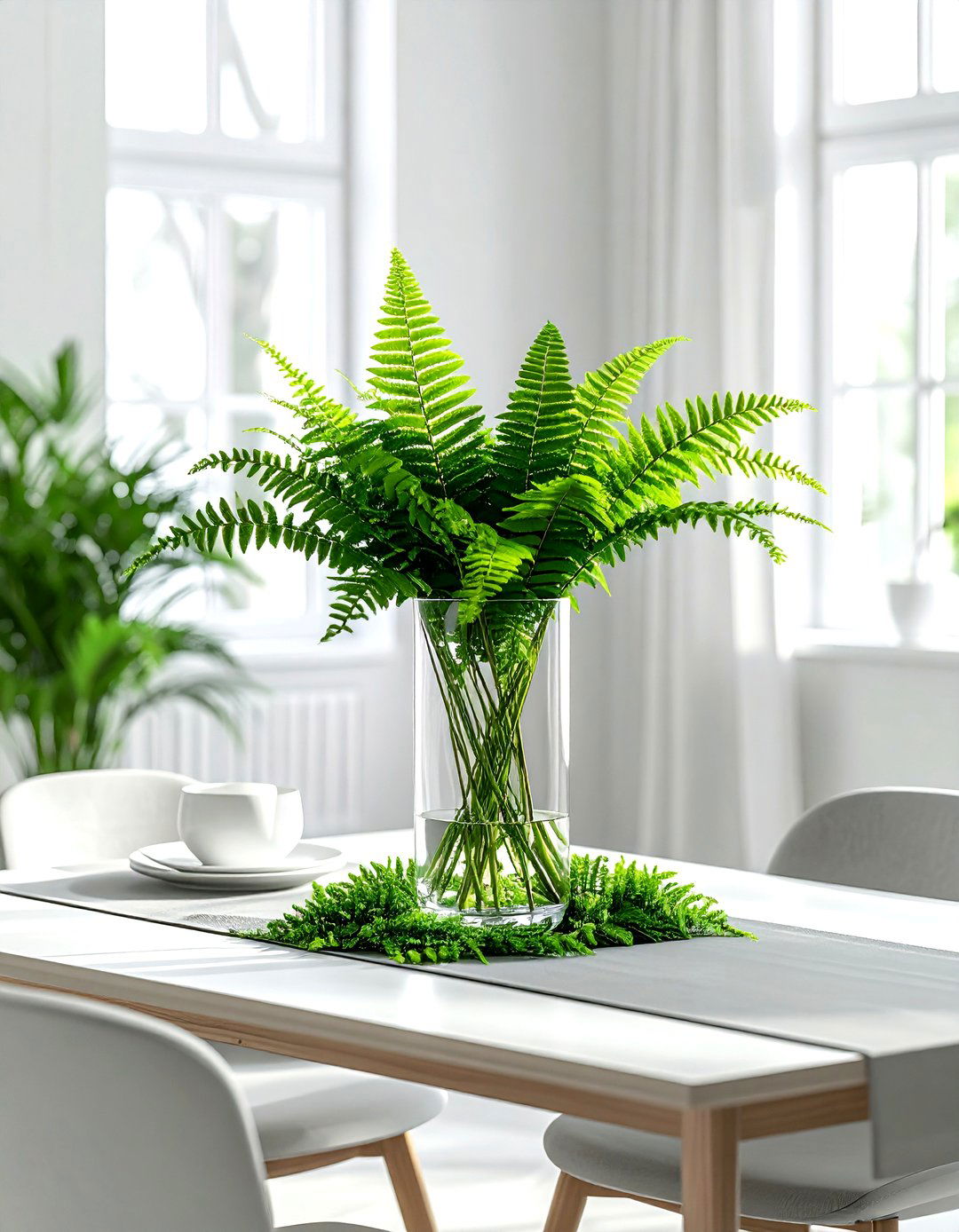 Leatherleaf Fern Floral Arrangement - 30 dining room fern ideas