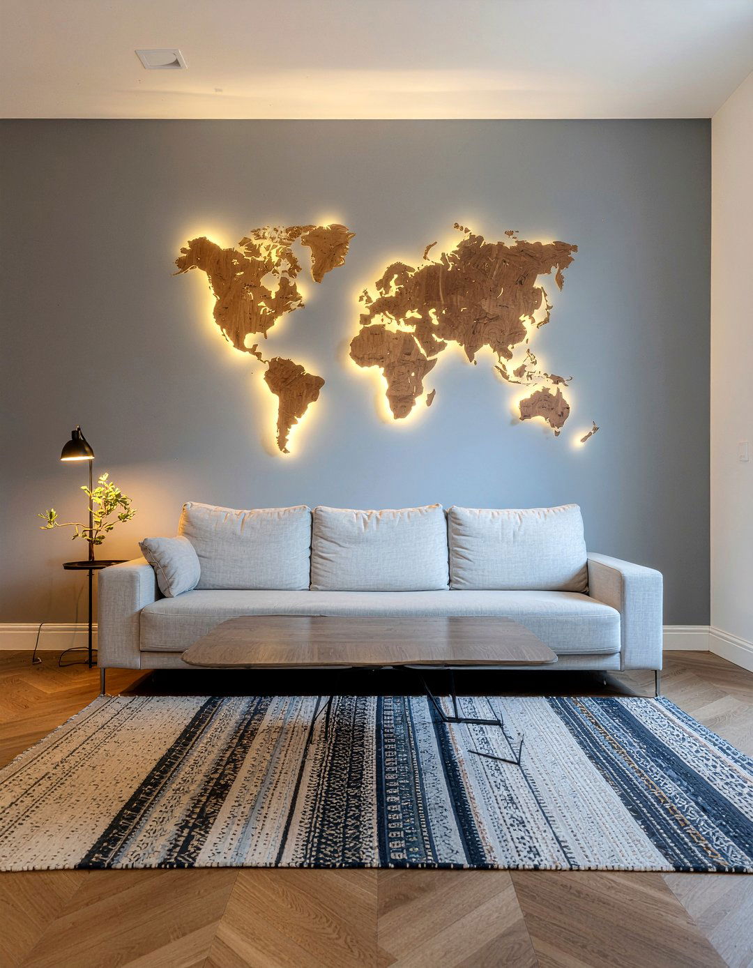 Led Backlit World Map - 30 world map living room ideas