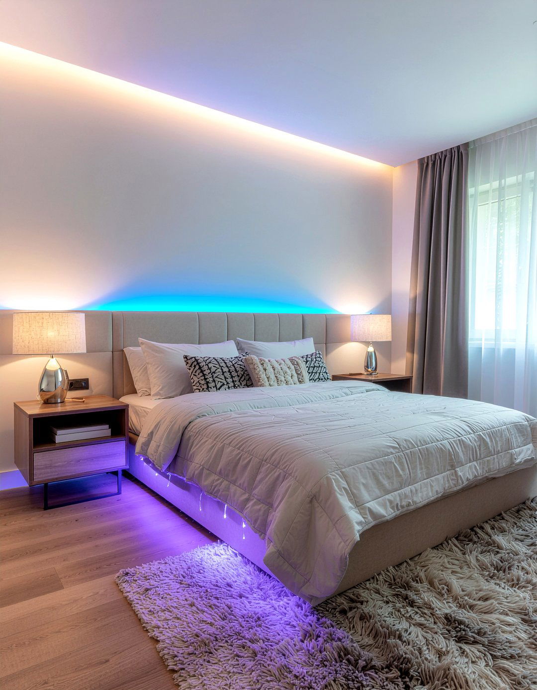 Led Strip Behind Headboard - 30 bedroom lighting ideas