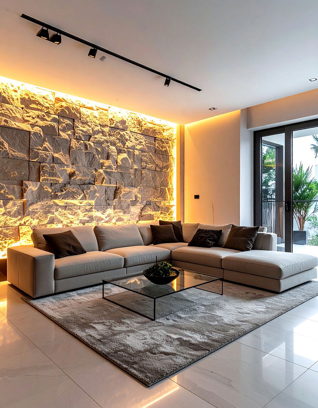 Led accent wall - 30 living room LED lighting ideas
