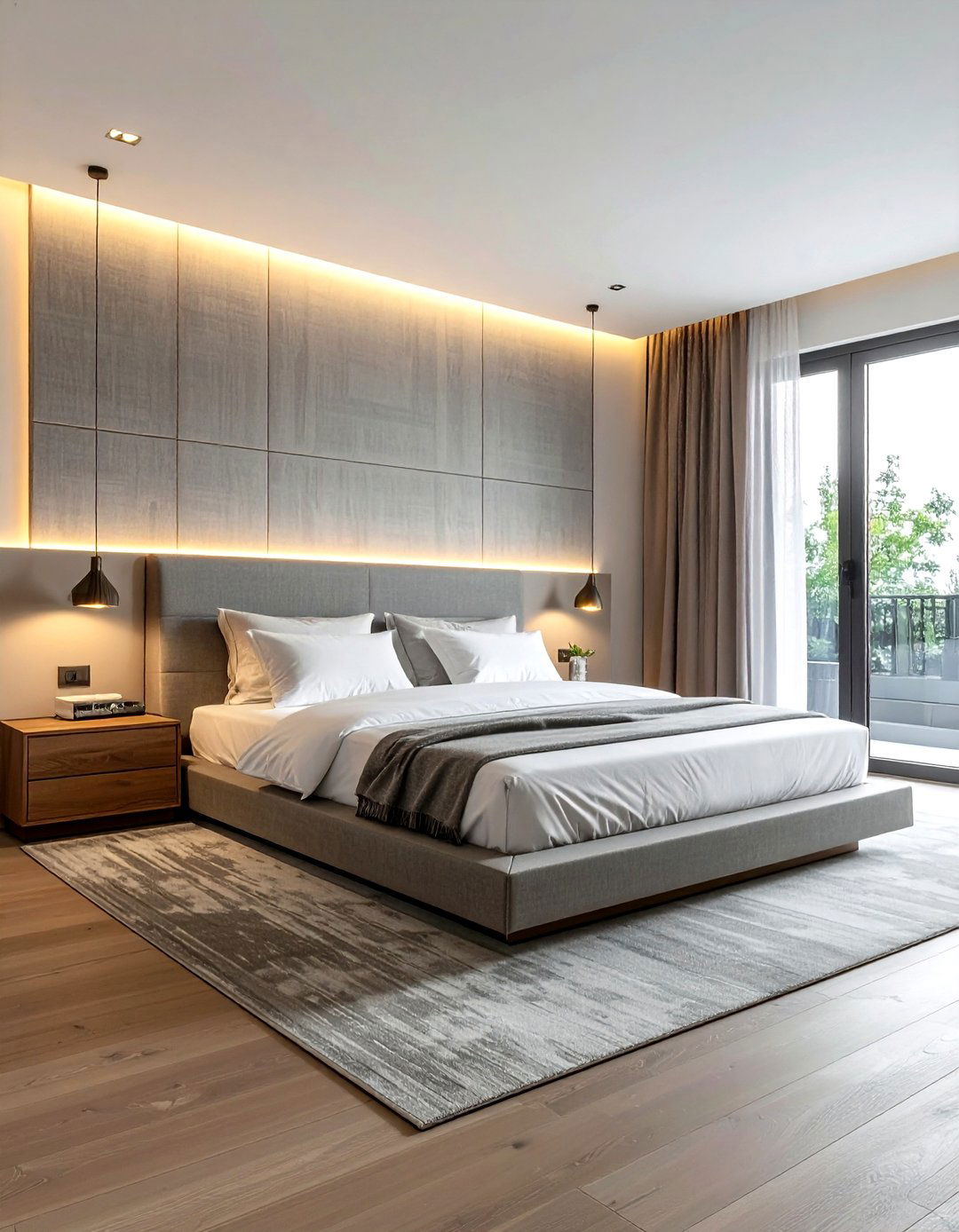 Led light strips behind headboard - 30 bedroom ambient lighting ideas