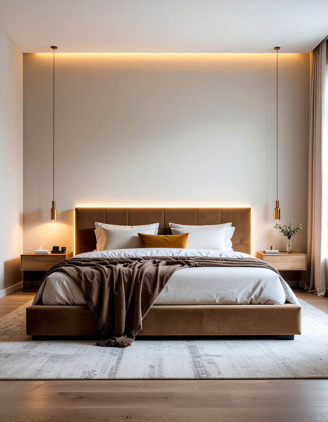 Led lights behind headboard - 30 bedroom led strip lights ideas