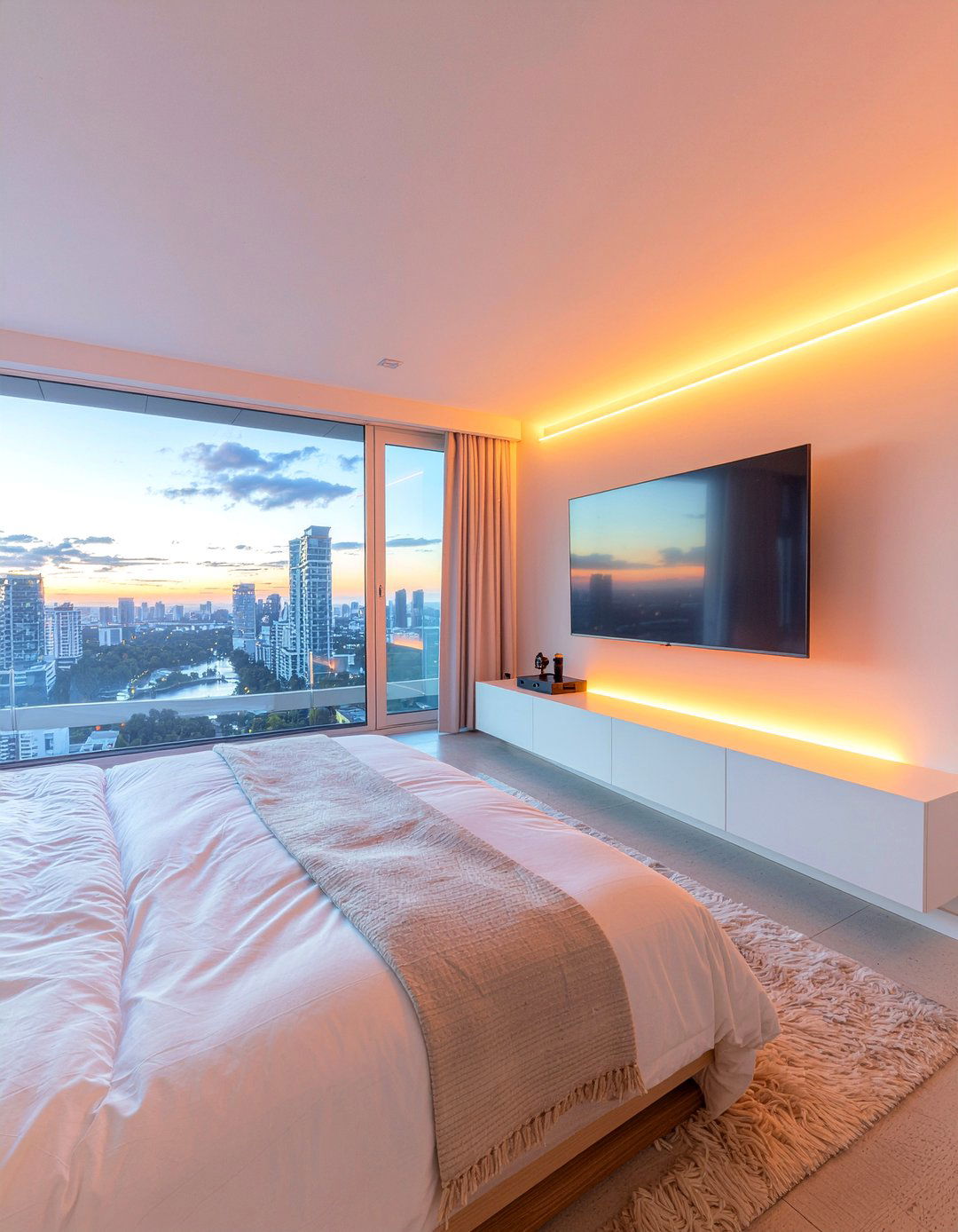 Led lights behind tv - 30 bedroom led strip lights ideas