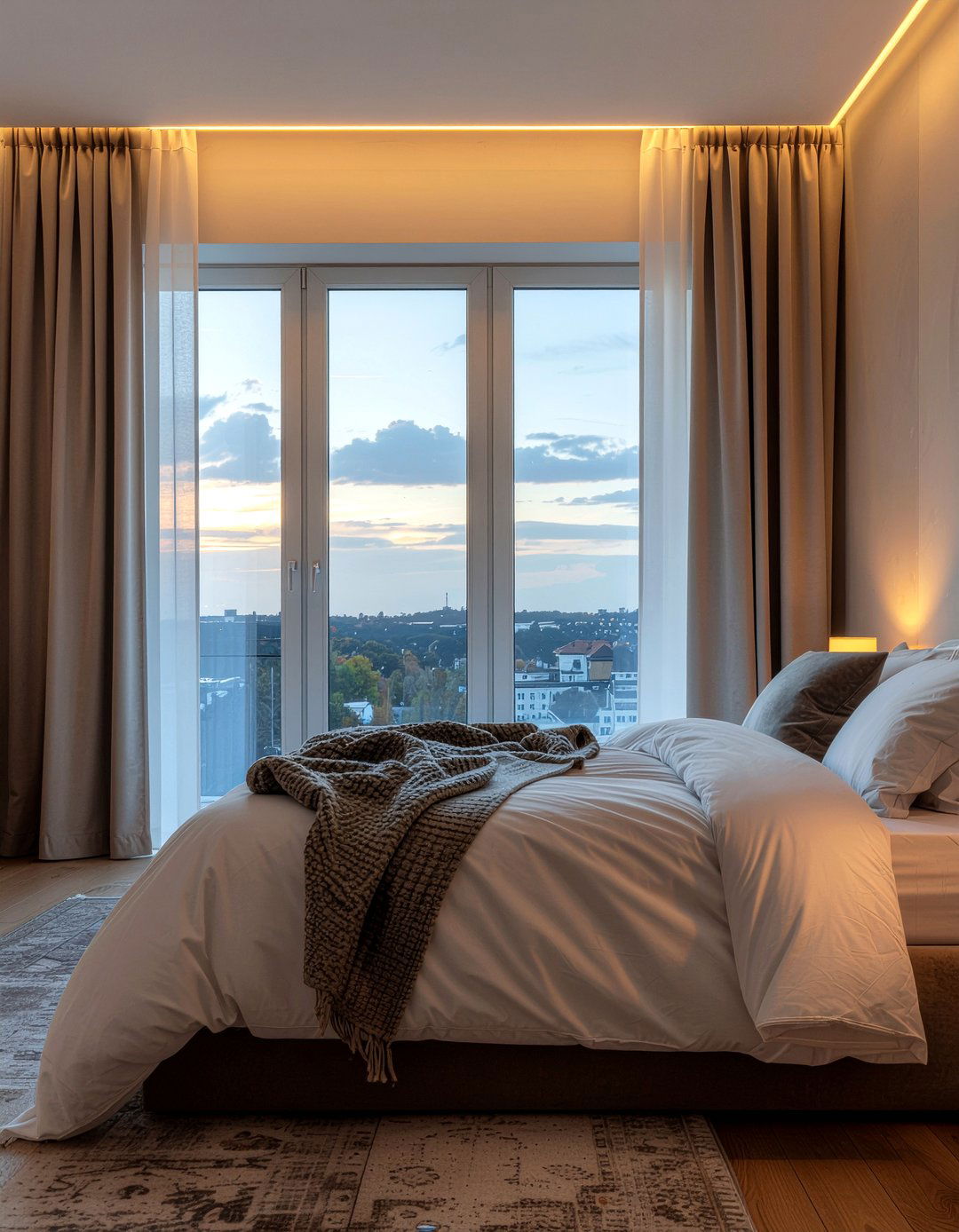 Led lights for curtains - 30 bedroom led strip lights ideas