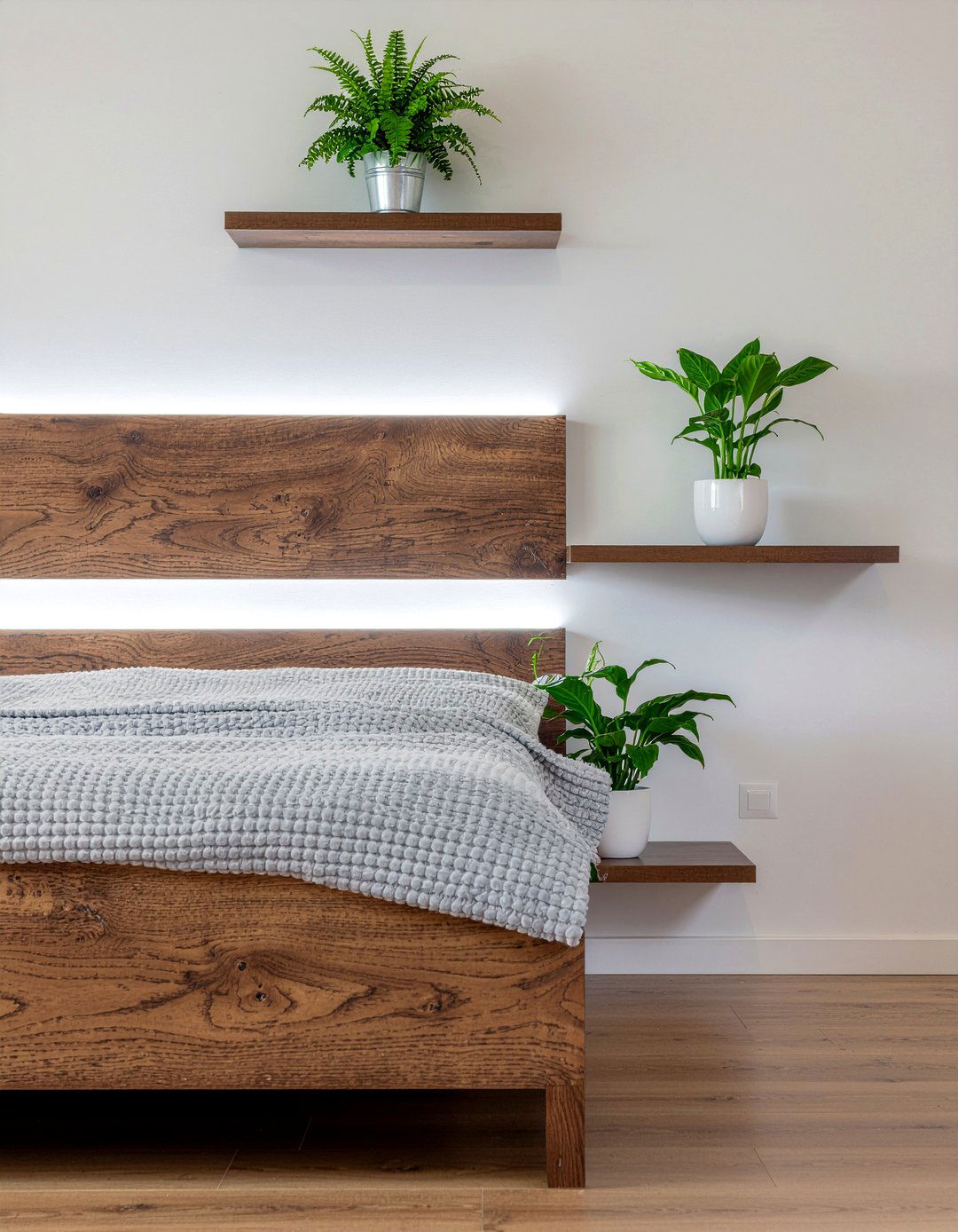 Led lights for floating shelves - 30 bedroom led strip lights ideas