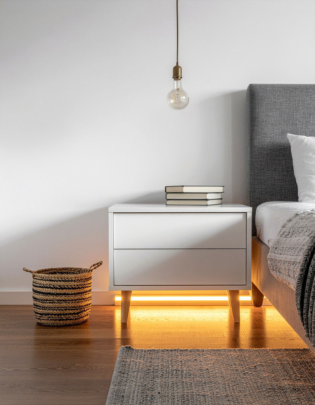 Led lights for nightstand - 30 bedroom led strip lights ideas