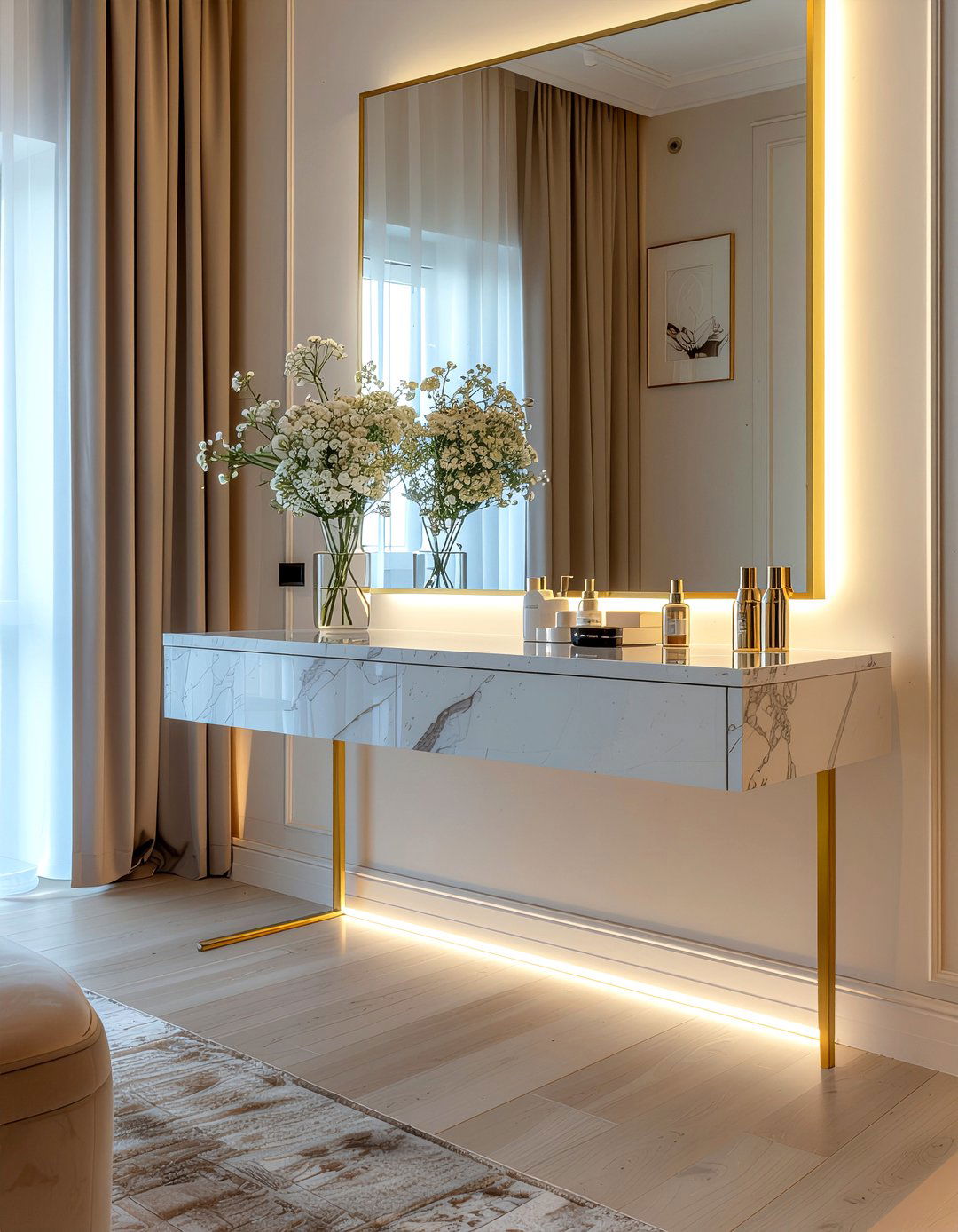 Led lights for vanity - 30 bedroom led strip lights ideas