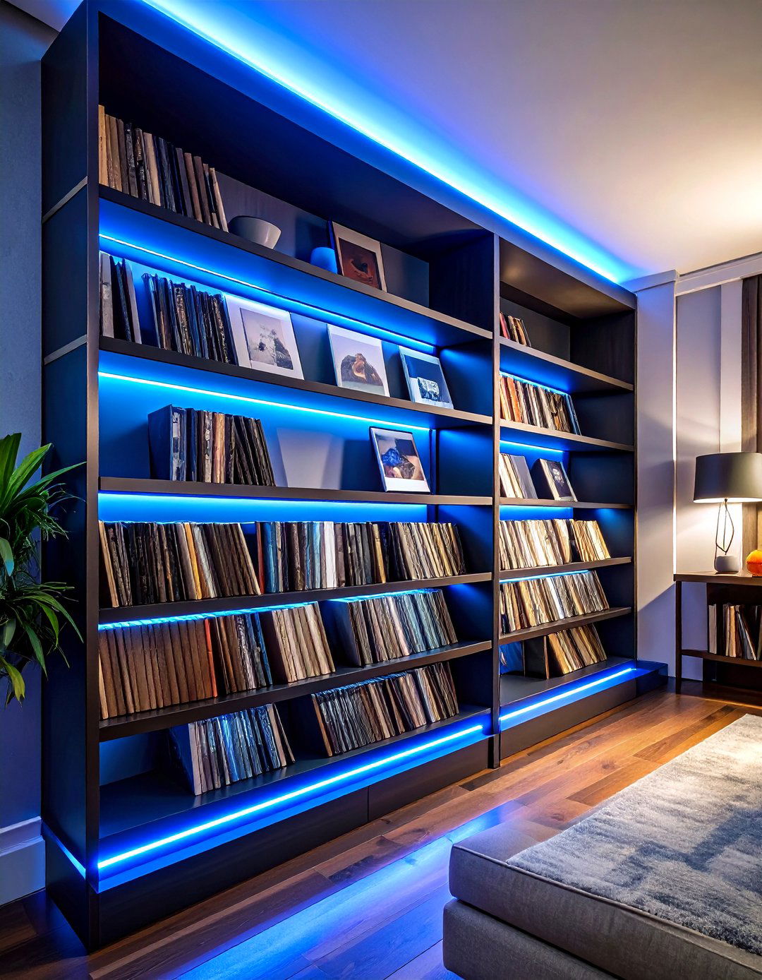 Led record shelf lighting - 30 record collection display ideas