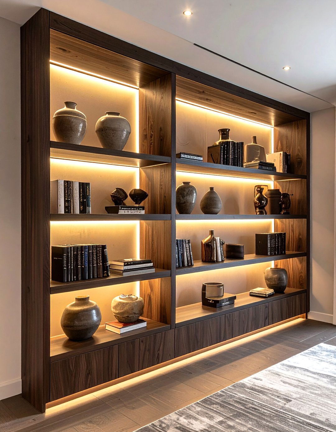 Led shelf lighting - 30 living room LED lighting ideas