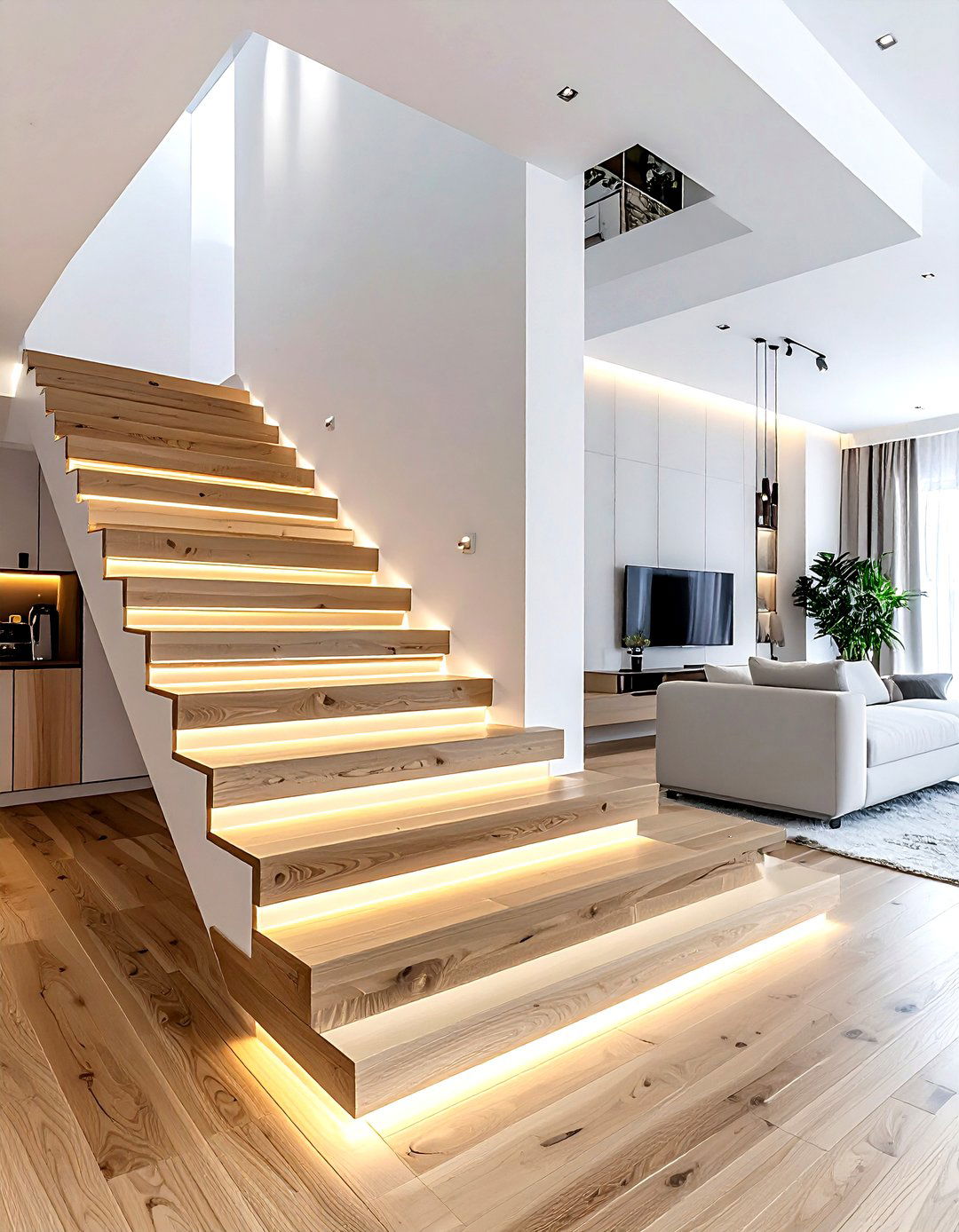 Led step light - 30 living room LED lighting ideas