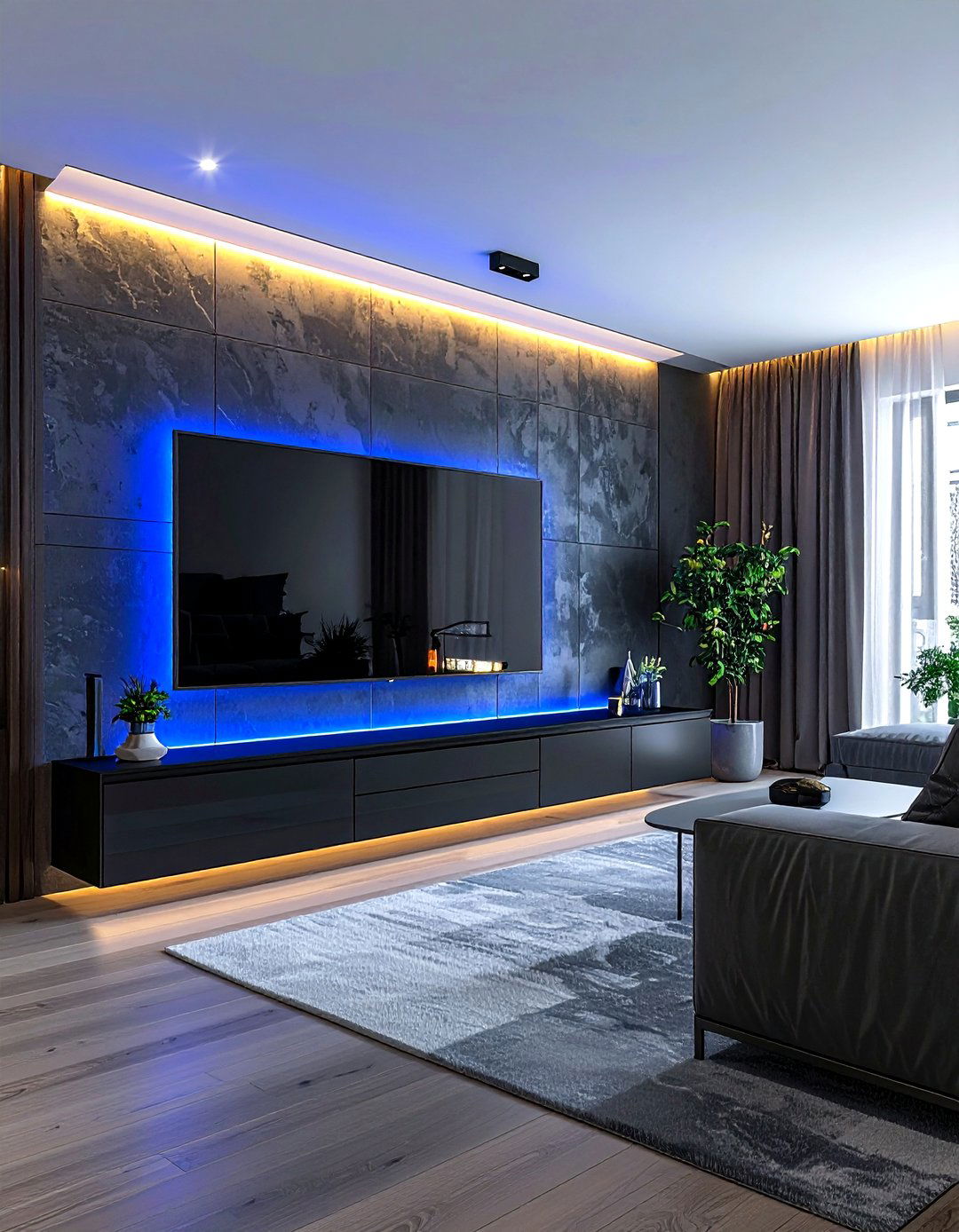 Led strip lights behind tv - 30 living room led strip lights ideas