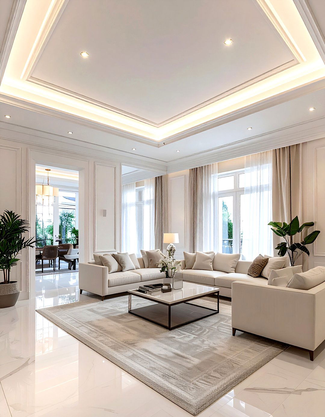 Led strip lights for crown molding - 30 living room led strip lights ideas