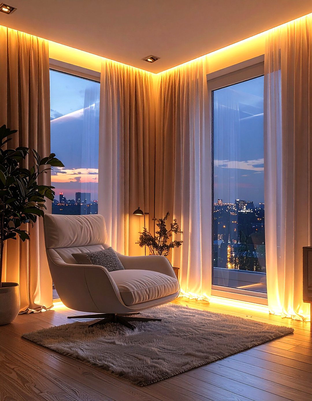 Led strip lights for window frame - 30 living room led strip lights ideas